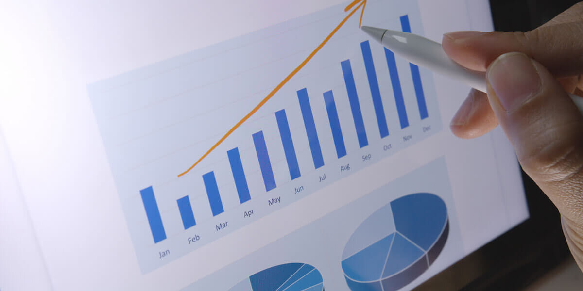 Chart showing positive growth projections over time